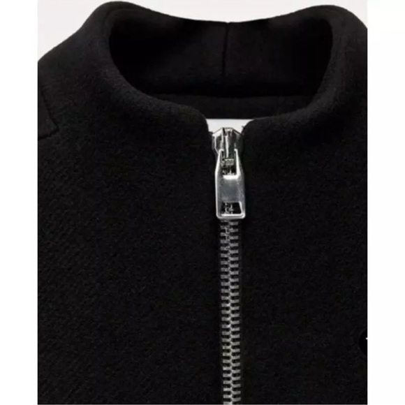 ZARA • Black Manteca Wool Bomber Jacket Coat Made In Italy - Picture 9 of 11